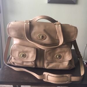 Coach Beige Laptop Bag with Pockets